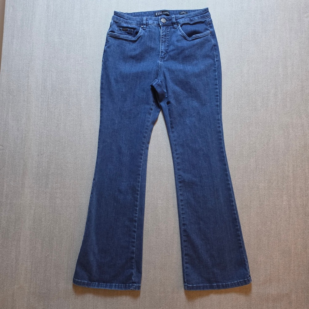 FDJ French Dressing Jeans Olivia Slim Bootcut Women 10 Blue Stretch Denim